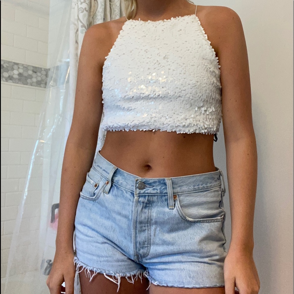 F21 sequin crop top never worn